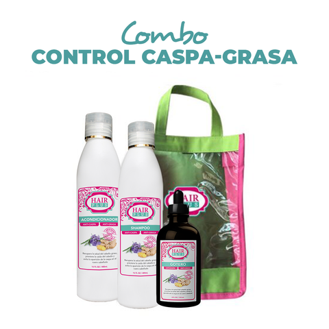 Shampoo 16oz - Conditioner 16oz - Gotero - Bolso (Anti-Caspa / Anti-Grasa).