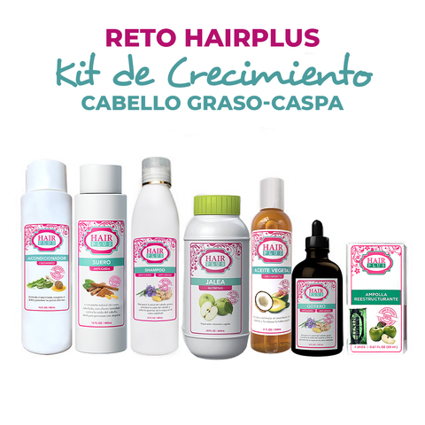 Suero 16oz - Shampoo A/C 16oz - Condition 16oz - Jalea 16 oz - Aceite 8oz - Gotero A/C - Ampolla Restructurante (3 unidades).